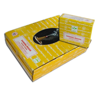 SCATOLA di 12 astucci per incenso SANTAL WOOD in coni **...