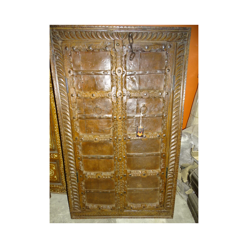 Small antique cupboard doors with metal - 1