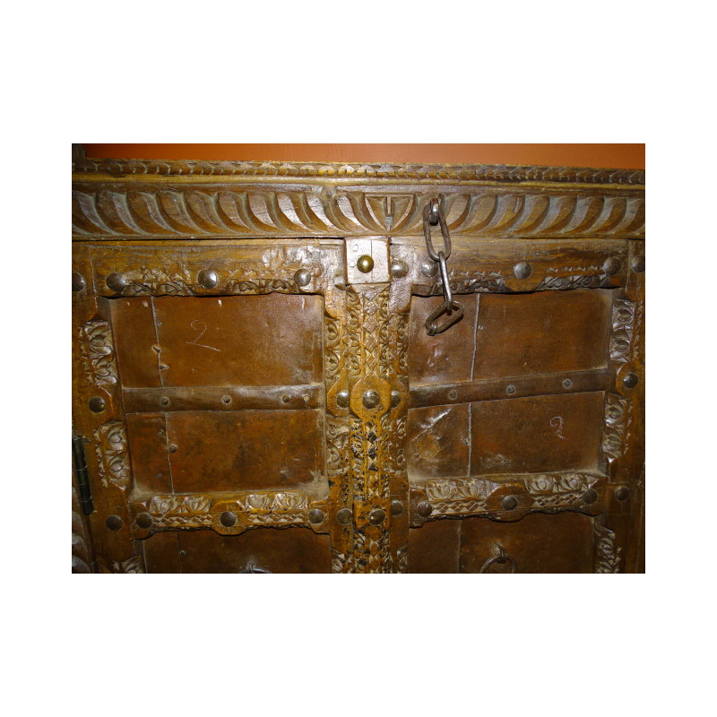 Small antique cupboard doors with metal - 1