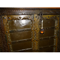 Small antique cupboard doors with metal - 2