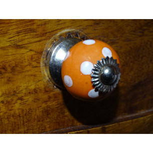 Mini Möbelgriffs orange Pech weiß/argent