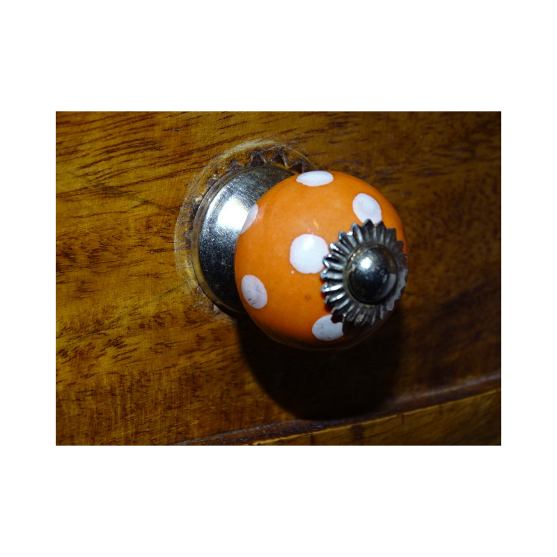 Mini pomello arancione poix bianchi/argent