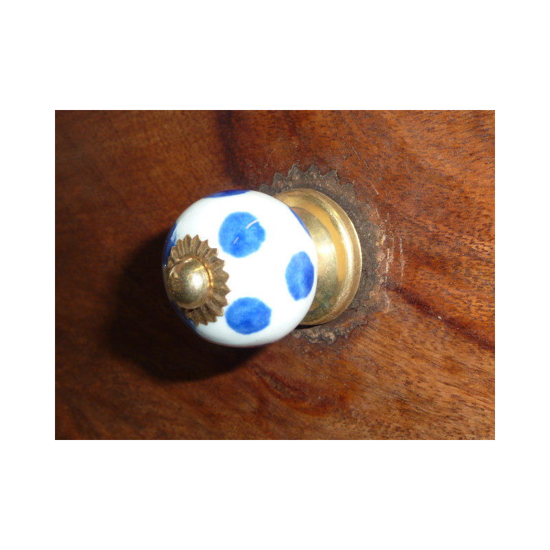 Mini pomello porcelaine bianchi poix blu outremer