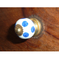 Mini knobs porcelain white pitch blue dark-blue