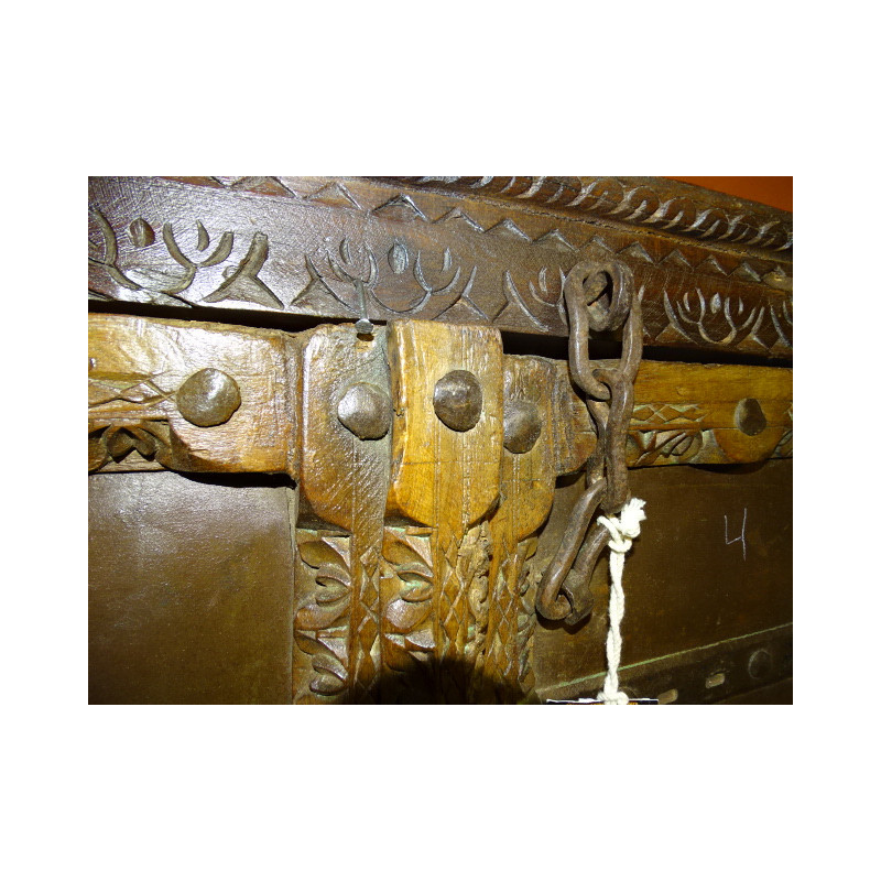 Small antique cupboard doors with metal - 2