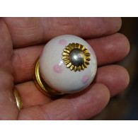Pequeños puntos blancos asas de color rosa