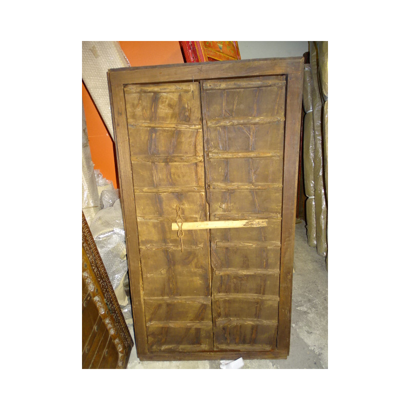 Small antique cupboard doors with metal - 2