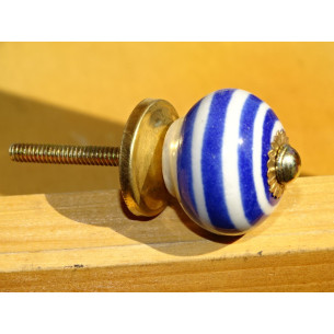 Piccola zucca bianco spirale blu scuro