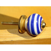 Piccola zucca bianco spirale blu scuro