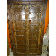 Small antique cupboard doors with metal - 3