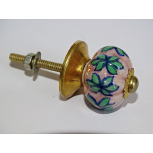 Small pink pumpkin handles and green leaves