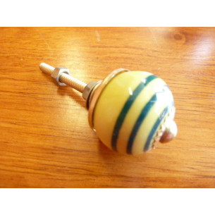 Mini boutons jaune trait émeraude