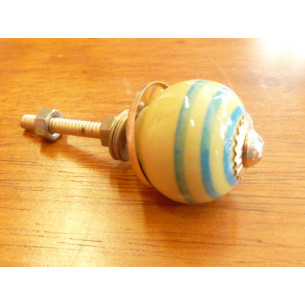 Mini knobs yellow line turquoise