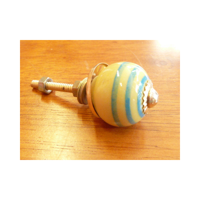 Mini knobs yellow line turquoise