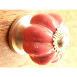 Mini boutons citrouille unis rouge