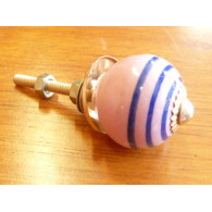 Mini boutons Rose trait outremer doré