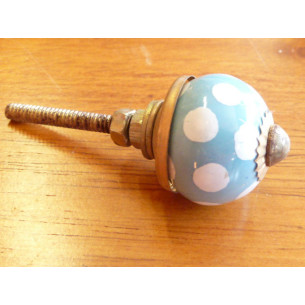 Mini knobs Turquoise pitch white - gold