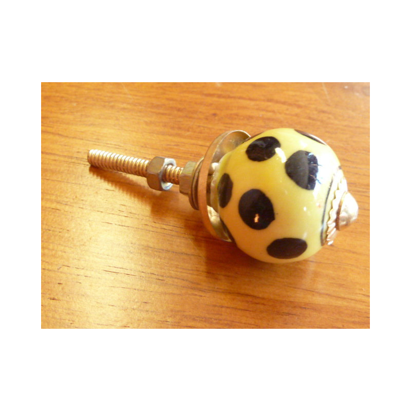 Mini boutons Jaune pois noir