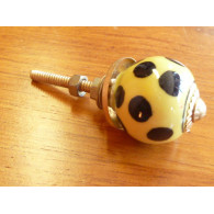 Mini boutons Jaune pois noir