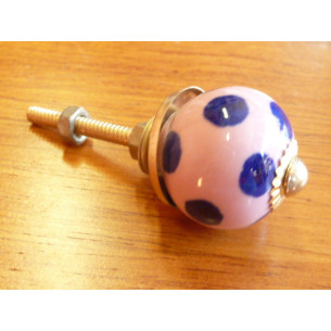 Mini boutons Rose pois outremer