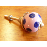 Mini boutons Rose pois outremer