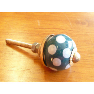 Mini maneja blanco de tono esmeralda - oro
