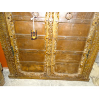 Small antique cupboard doors with metal - 4
