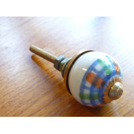Mini boutons verte et orange trait turquoise