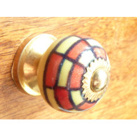 Mango Mini porcelana amarillo y rojo Mosaïque