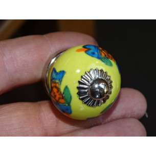 mini bottoni gialli in ceramica e 3 pesci - argento 2