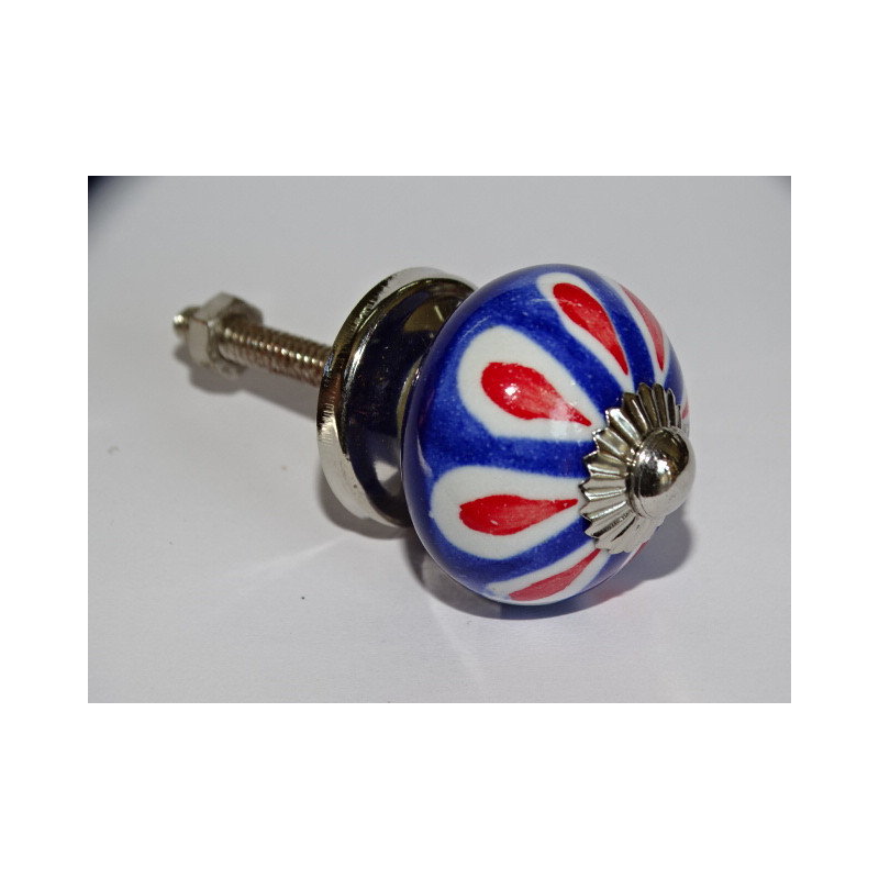 mini ultramarine ceramic buttons and red petal...