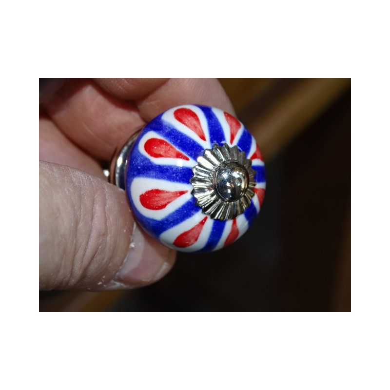 mini boutons en céramique outremer et pétale...