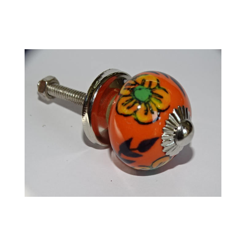 mini orange ceramic buttons and 3 orange...