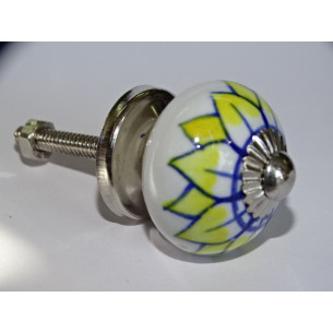 mini bottoni in ceramica fiore di girasole chiaro - argento