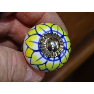 mini botones de cerámica flor de girasol claro - plata 2
