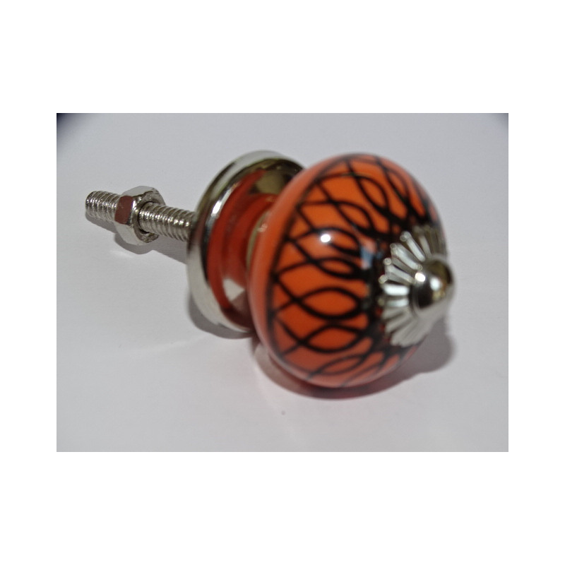 mini botones en cerámica naranja y espiral...