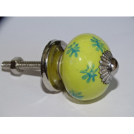 mini bottoni in ceramica gialla e stelle turchesi - argento