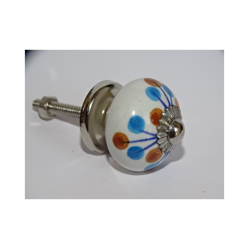 mini ceramic buttons with brown and turquoise...