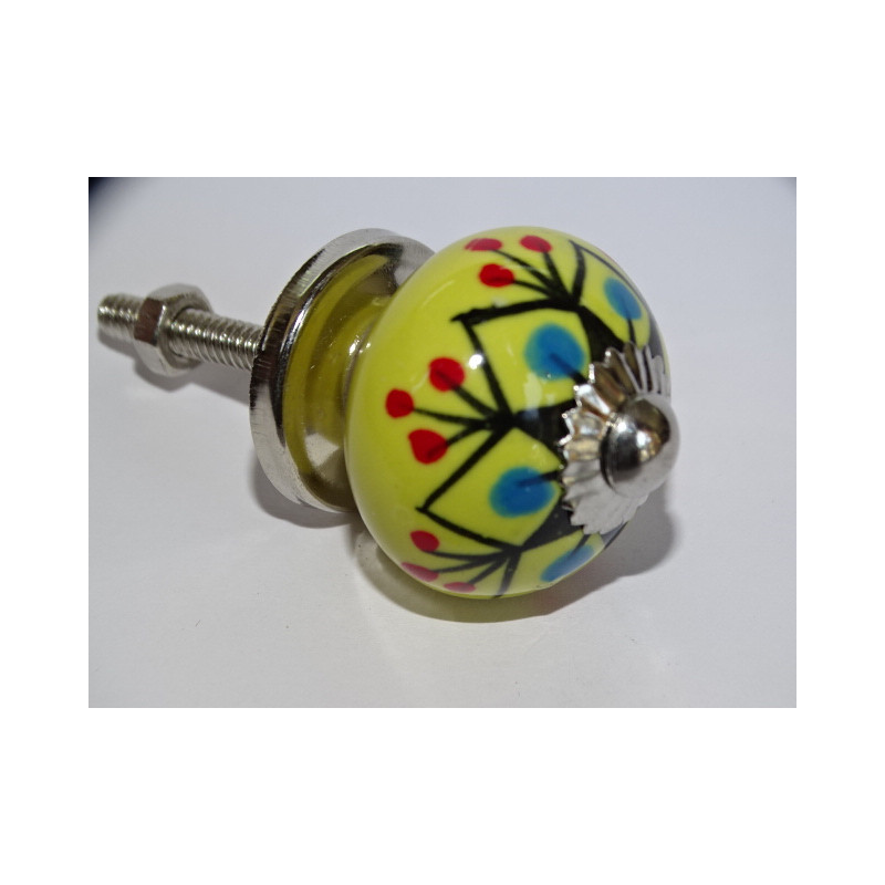 mini bottoni in ceramica gialla e dhalia nera -...