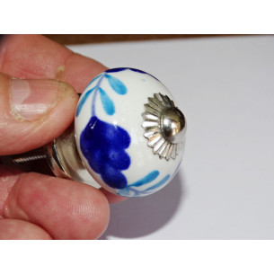 mini buttons in turquoise white and ultramarine ceramic -...