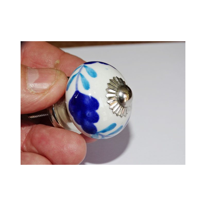 mini boutons en céramique blanc turquoise et...