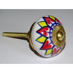 Boutons de tiroirs ou porte avec tournesol rouge et jaune