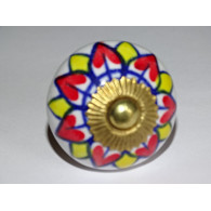 Pomoli per cassetti o porte con girasole rosso e giallo