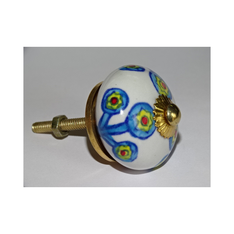 Maniglie per cassetti o porte bianche con fiori...