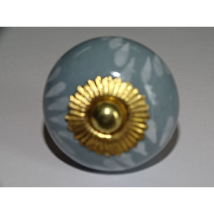 Gray drawer knobs or door with white petals 2
