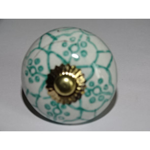 Drawer knobs with green arabesque 2