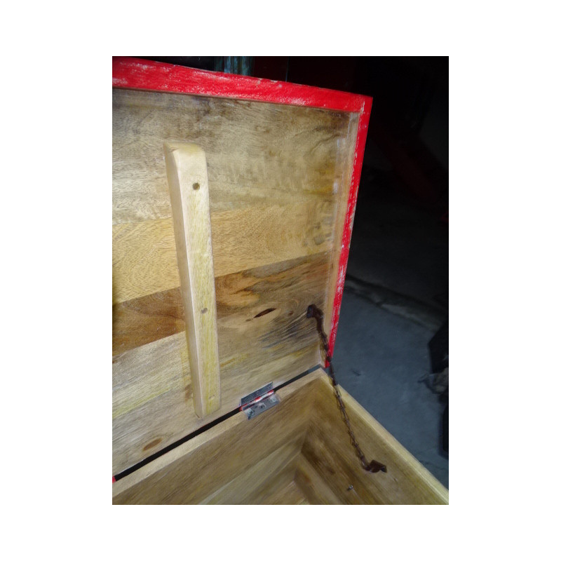 Cassapanca lunga con rivestimento in legno di...