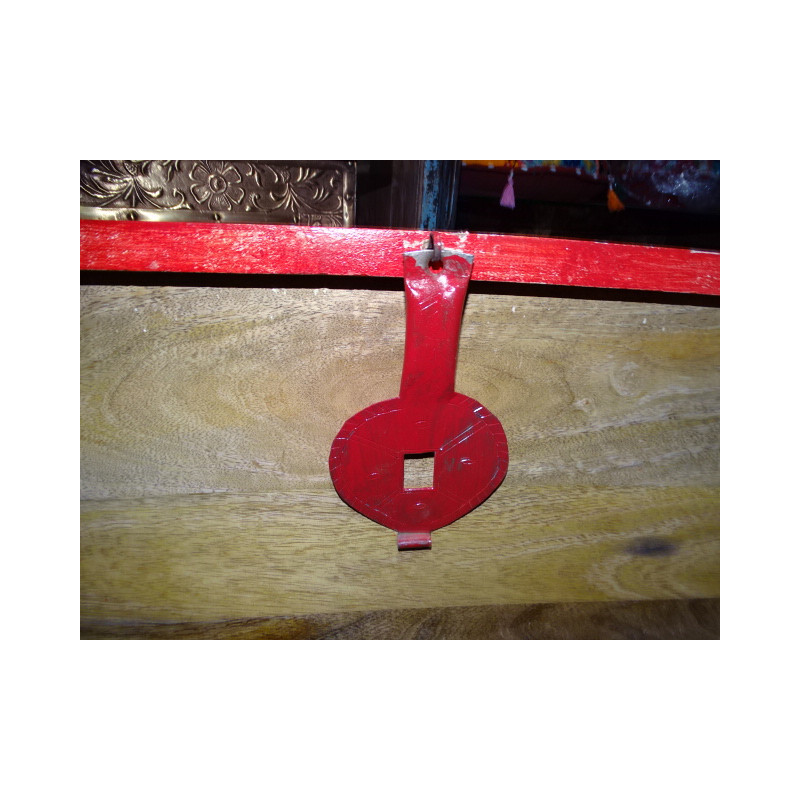Long chest with mango wood cover with red...