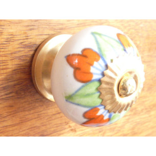 handle flower green clair and orange