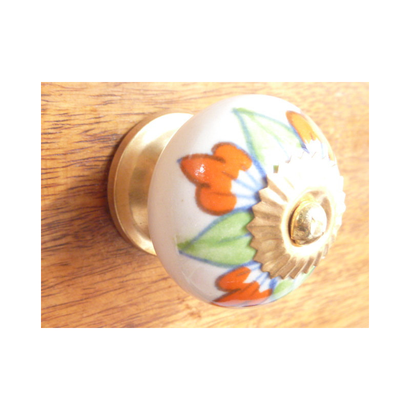Handgriff hellgrün und orange Blume